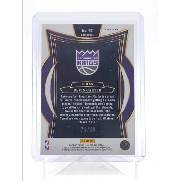 DEVIN CARTER 2024-25 SELECT CONCOURSE ROOKIE LIGHT BLUE DISCO RC /99 Q4221 - Picture 2 of 2